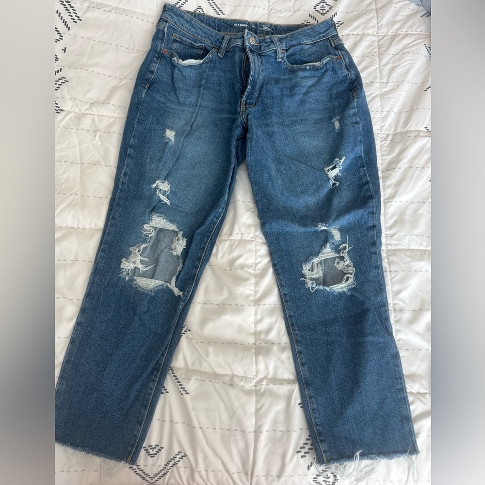 Old Navy Blue Denim Curvy crops